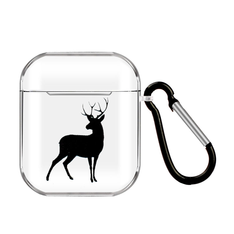 Cartoon Pattern Transparent TPU Earphone Case with Keychain, For Apple AirPods 1/2���������������...