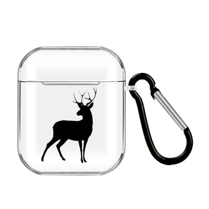 Cartoon Pattern Transparent TPU Earphone Case with Keychain, For Apple AirPods 1/2���������������...