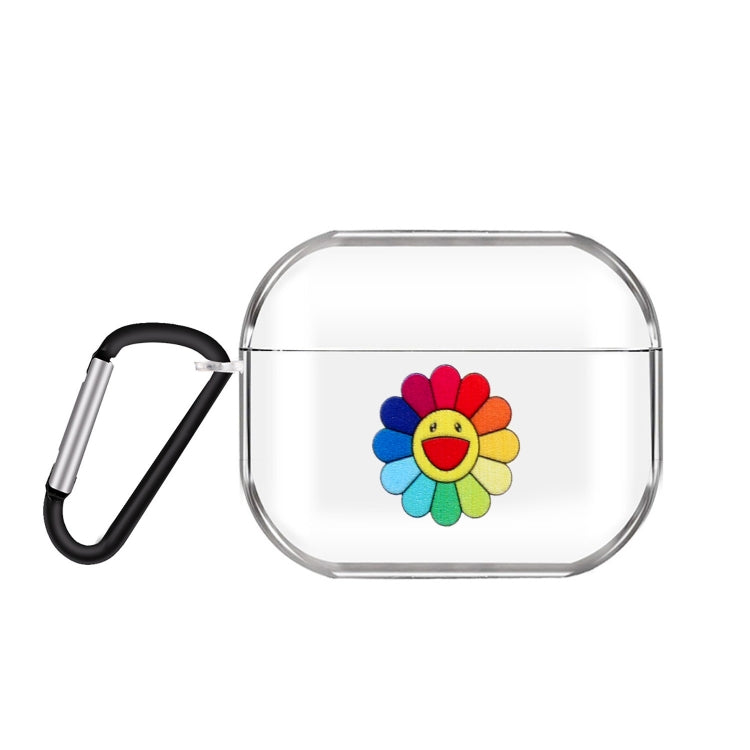 Cartoon Pattern Transparent TPU Earphone Case with Keychain, For Apple AirPods 1/2���������������...