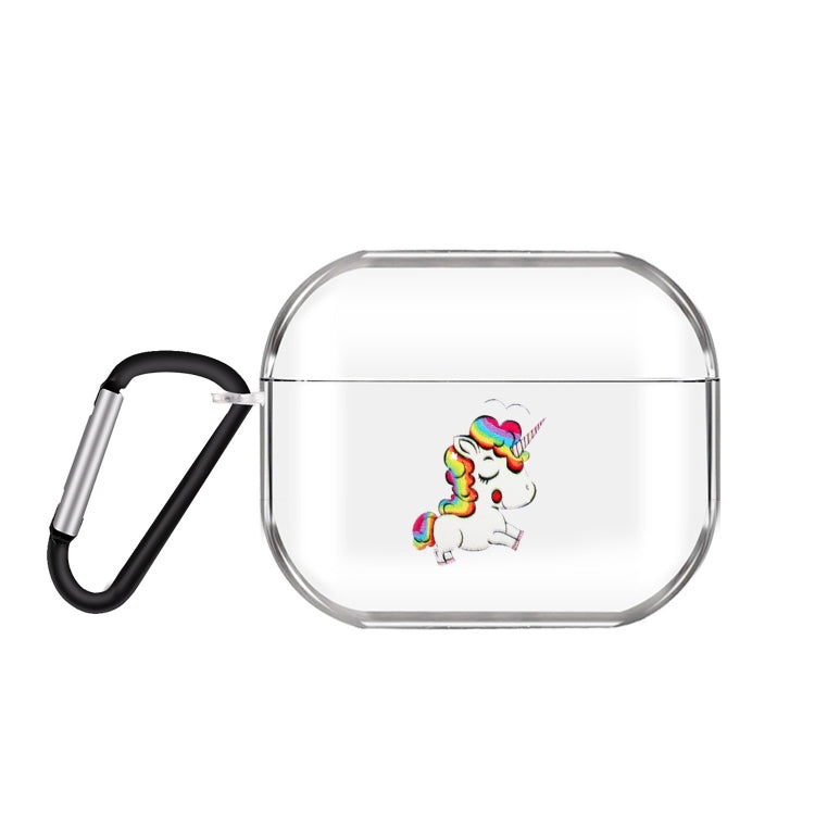 Cartoon Pattern Transparent TPU Earphone Case with Keychain, For Apple AirPods 1/2���������������...