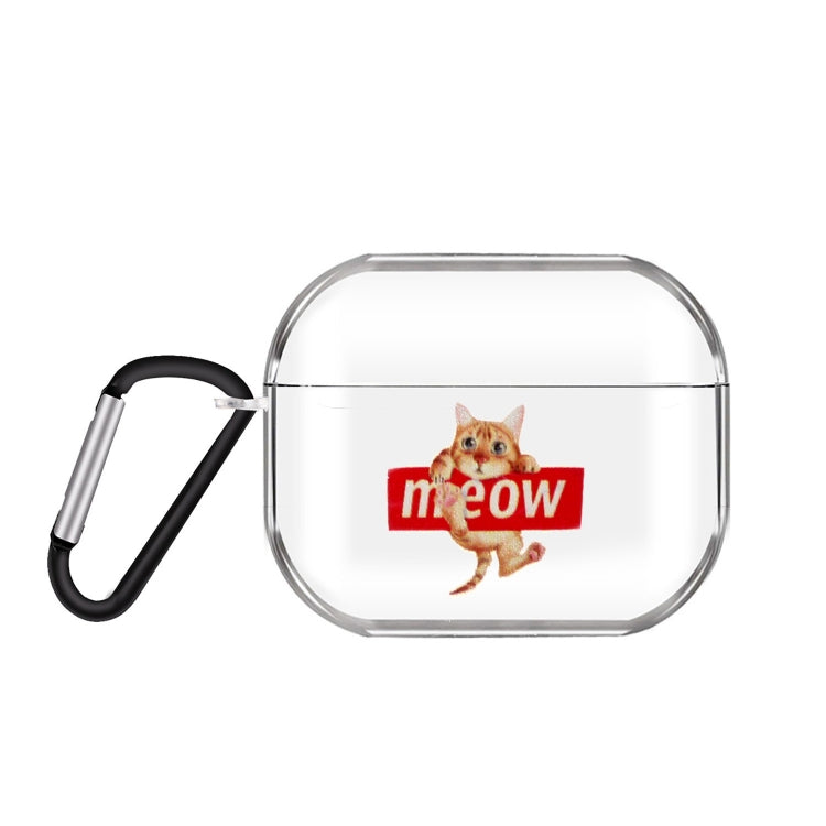Cartoon Pattern Transparent TPU Earphone Case with Keychain, For Apple AirPods 1/2���������������...
