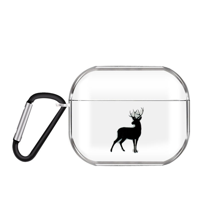 Cartoon Pattern Transparent TPU Earphone Case with Keychain, For Apple AirPods 1/2���������������...