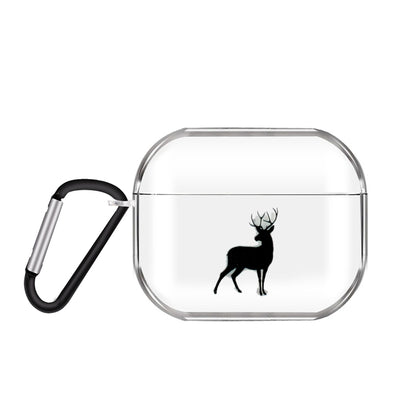 Cartoon Pattern Transparent TPU Earphone Case with Keychain, For Apple AirPods 1/2���������������...