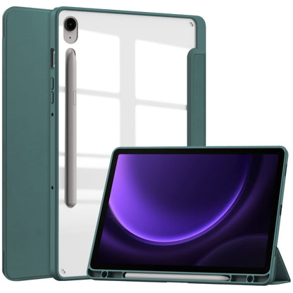 Acrylic 3-folding Smart Leather Tablet Case with Pen Slot, For Samsung Galaxy Tab S9 FE / S10 FE�...