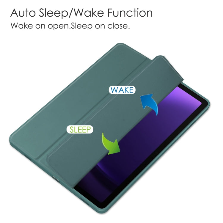 Acrylic 3-folding Smart Leather Tablet Case with Pen Slot, For Samsung Galaxy Tab S9 FE / S10 FE�...