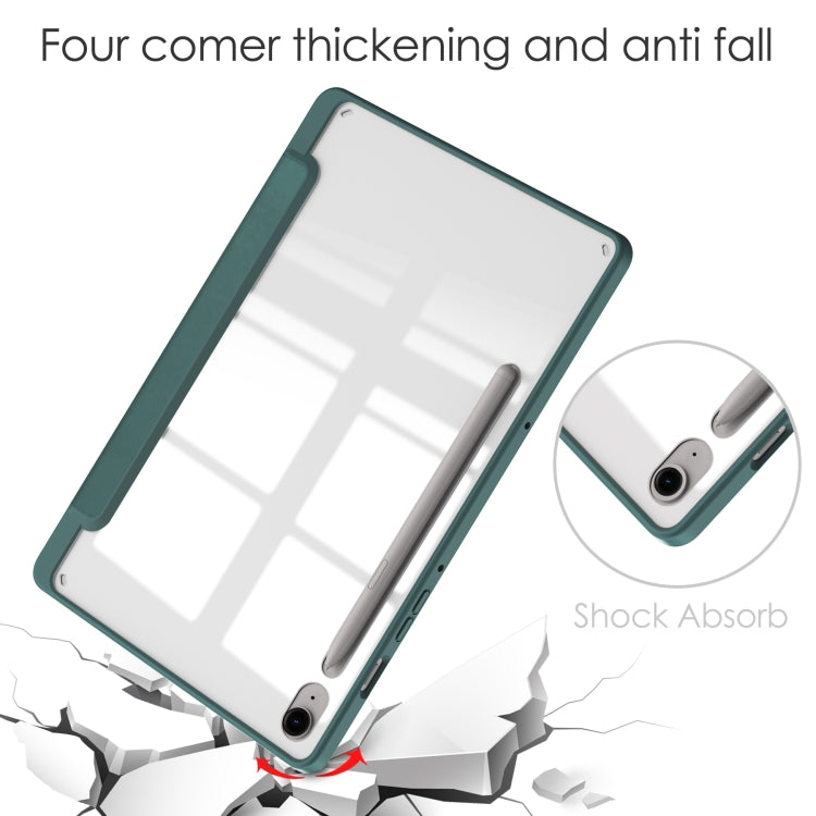 Acrylic 3-folding Smart Leather Tablet Case with Pen Slot, For Samsung Galaxy Tab S9 FE / S10 FE�...