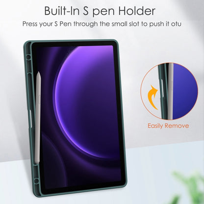 Acrylic 3-folding Smart Leather Tablet Case with Pen Slot, For Samsung Galaxy Tab S9 FE / S10 FE�...