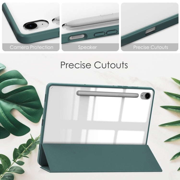 Acrylic 3-folding Smart Leather Tablet Case with Pen Slot, For Samsung Galaxy Tab S9 FE / S10 FE�...