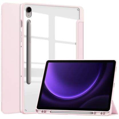 Acrylic 3-folding Smart Leather Tablet Case with Pen Slot, For Samsung Galaxy Tab S9 FE / S10 FE�...