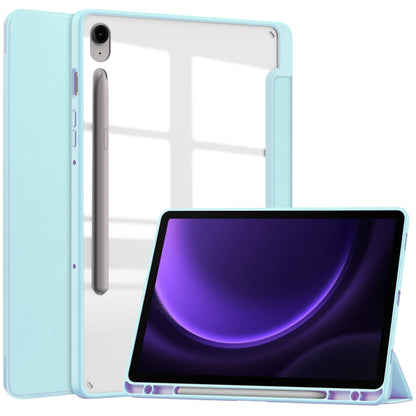 Acrylic 3-folding Smart Leather Tablet Case with Pen Slot, For Samsung Galaxy Tab S9 FE / S10 FE�...