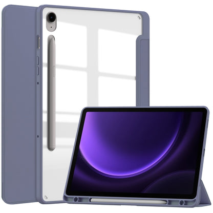 Acrylic 3-folding Smart Leather Tablet Case with Pen Slot, For Samsung Galaxy Tab S9 FE / S10 FE�...