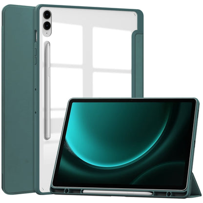 Acrylic 3-folding Smart Leather Tablet Case with Pen Slot, For Samsung Galaxy Tab S9 FE / S10 FE�...