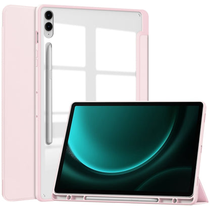 Acrylic 3-folding Smart Leather Tablet Case with Pen Slot, For Samsung Galaxy Tab S9 FE / S10 FE�...