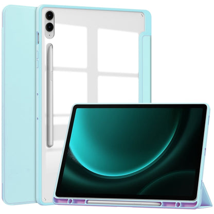 Acrylic 3-folding Smart Leather Tablet Case with Pen Slot, For Samsung Galaxy Tab S9 FE / S10 FE�...
