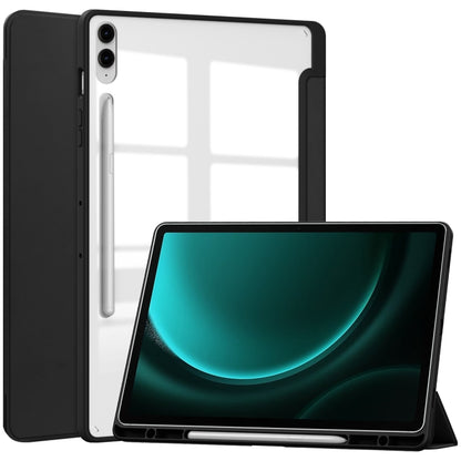 Acrylic 3-folding Smart Leather Tablet Case with Pen Slot, For Samsung Galaxy Tab S9 FE / S10 FE�...