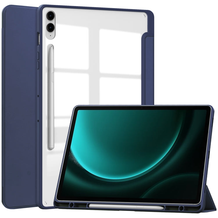 Acrylic 3-folding Smart Leather Tablet Case with Pen Slot, For Samsung Galaxy Tab S9 FE / S10 FE�...