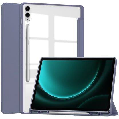Acrylic 3-folding Smart Leather Tablet Case with Pen Slot, For Samsung Galaxy Tab S9 FE / S10 FE�...