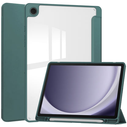 Acrylic 3-folding Smart Leather Tablet Case with Pen Slot, For Samsung Galaxy Tab S9 FE / S10 FE�...
