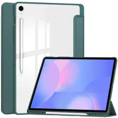 Acrylic 3-folding Smart Leather Tablet Case with Pen Slot, For Samsung Galaxy Tab S9 FE / S10 FE�...