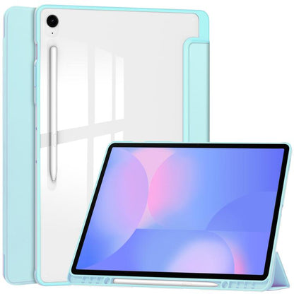 Acrylic 3-folding Smart Leather Tablet Case with Pen Slot, For Samsung Galaxy Tab S9 FE / S10 FE�...