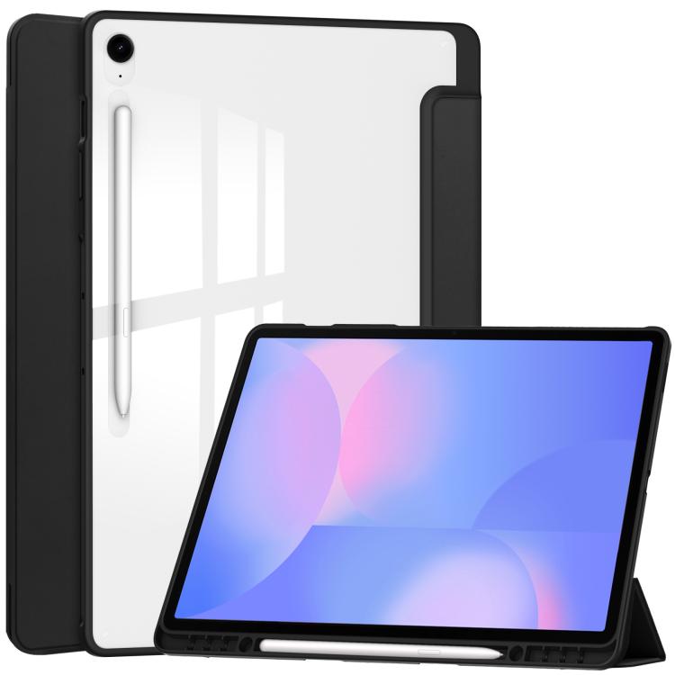 Acrylic 3-folding Smart Leather Tablet Case with Pen Slot, For Samsung Galaxy Tab S9 FE / S10 FE�...