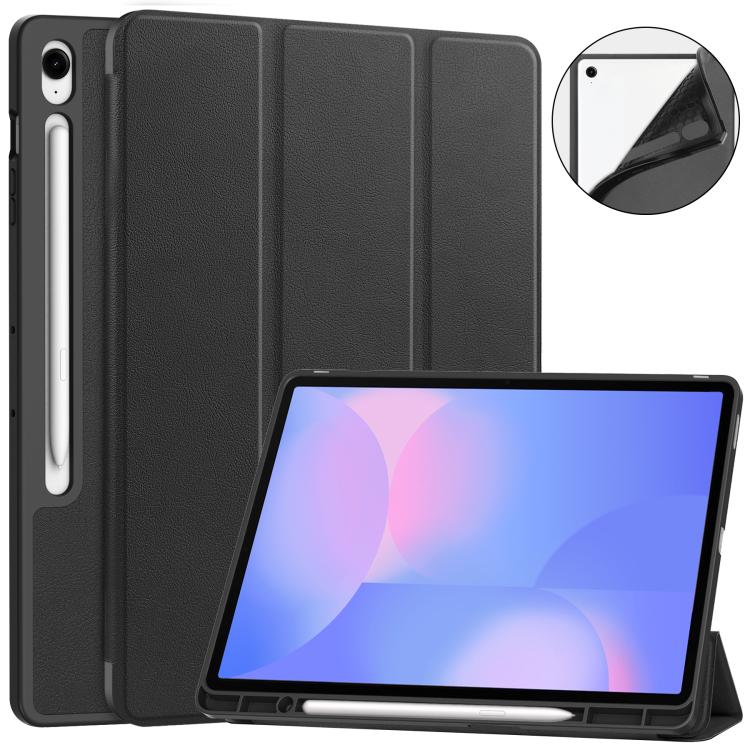 Custer 3-folding Holder TPU Smart Leather Tablet Case, For Samsung Galaxy Tab S10 FE+������������...