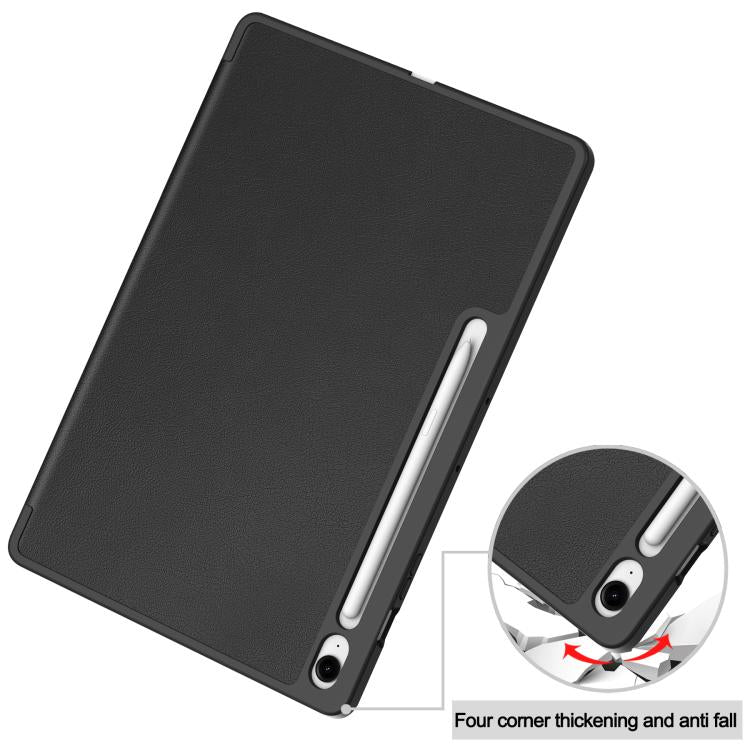 Custer 3-folding Holder TPU Smart Leather Tablet Case, For Samsung Galaxy Tab S10 FE+������������...