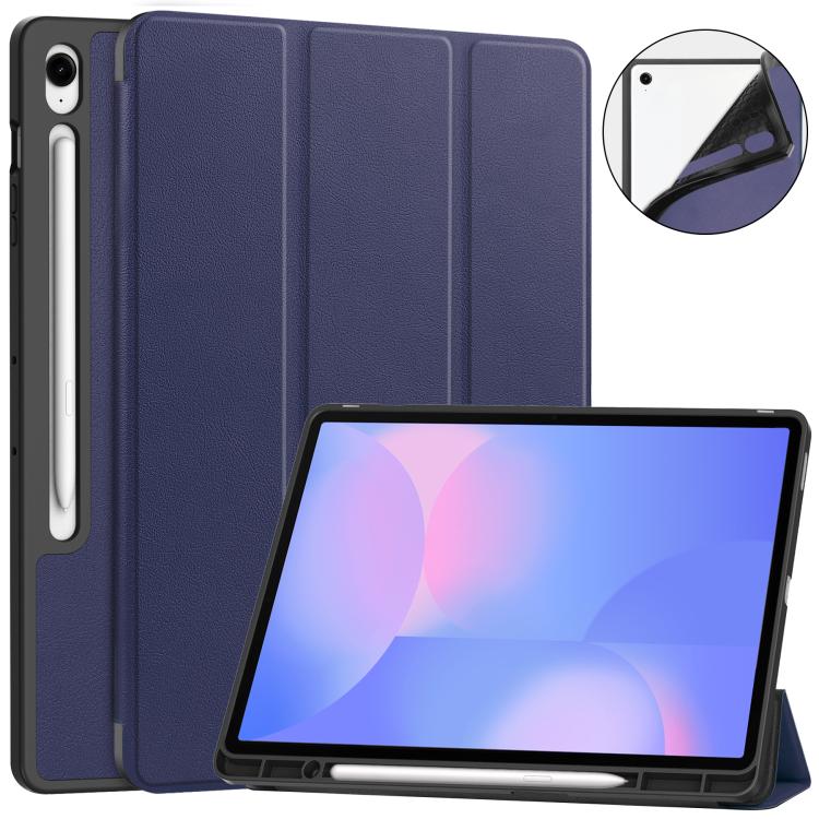 Custer 3-folding Holder TPU Smart Leather Tablet Case, For Samsung Galaxy Tab S10 FE+������������...