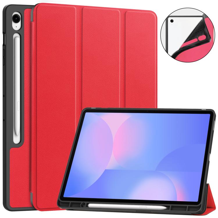 Custer 3-folding Holder TPU Smart Leather Tablet Case, For Samsung Galaxy Tab S10 FE+������������...