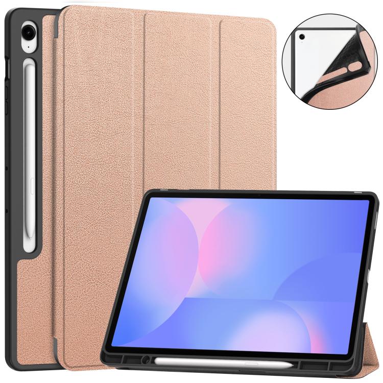 Custer 3-folding Holder TPU Smart Leather Tablet Case, For Samsung Galaxy Tab S10 FE+������������...