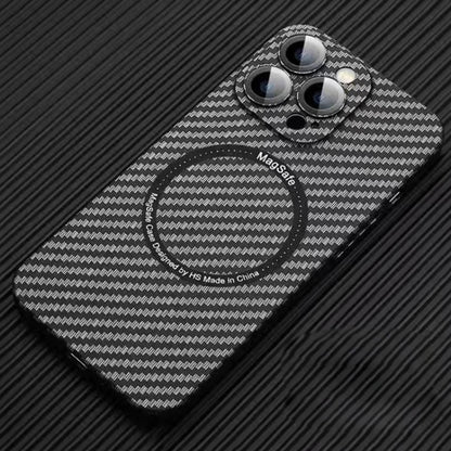 MagSafe Magnetic PC Carbon Fiber Phone Case with Lens Film, For iPhone 16 Pro Max, For iPhone 16 ...