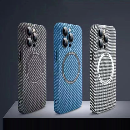 MagSafe Magnetic PC Carbon Fiber Phone Case with Lens Film, For iPhone 16 Pro Max, For iPhone 16 ...
