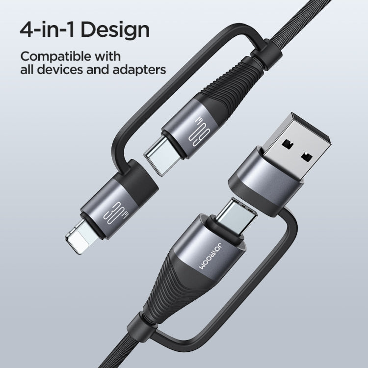 JOYROOM SA37-2T2 60W Multi-Function Series 4 in 1 Fast Charging Data Cable, SA37-2T2