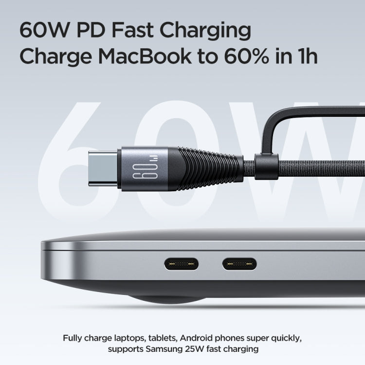 JOYROOM SA37-2T2 60W Multi-Function Series 4 in 1 Fast Charging Data Cable, SA37-2T2