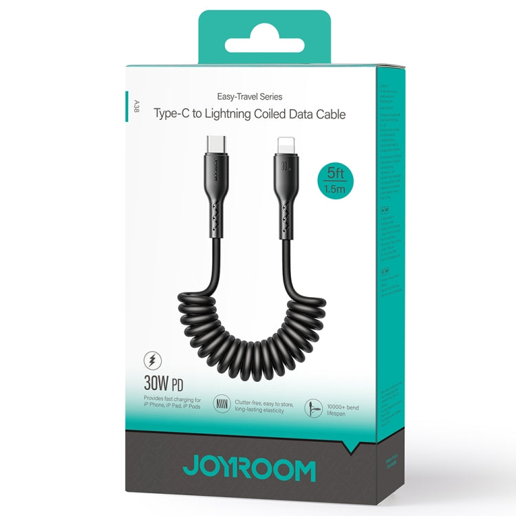 JOYROOM SA38-CL3 30W USB-C / Type-C to 8 Pin Coiled Fast Charging Data Cable���������������������...