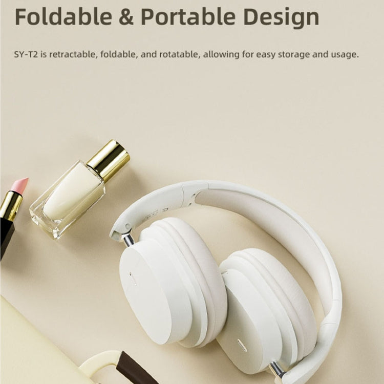 T2 Foldable High Definition Stereo ENC Noise Reduction Wireless Gaming Headphones with Mic, T2