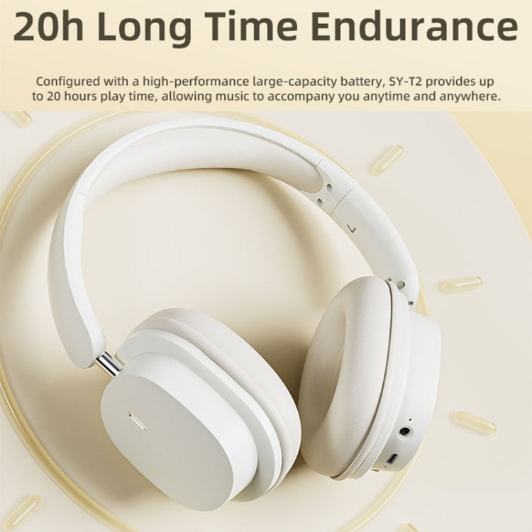 T2 Foldable High Definition Stereo ENC Noise Reduction Wireless Gaming Headphones with Mic, T2