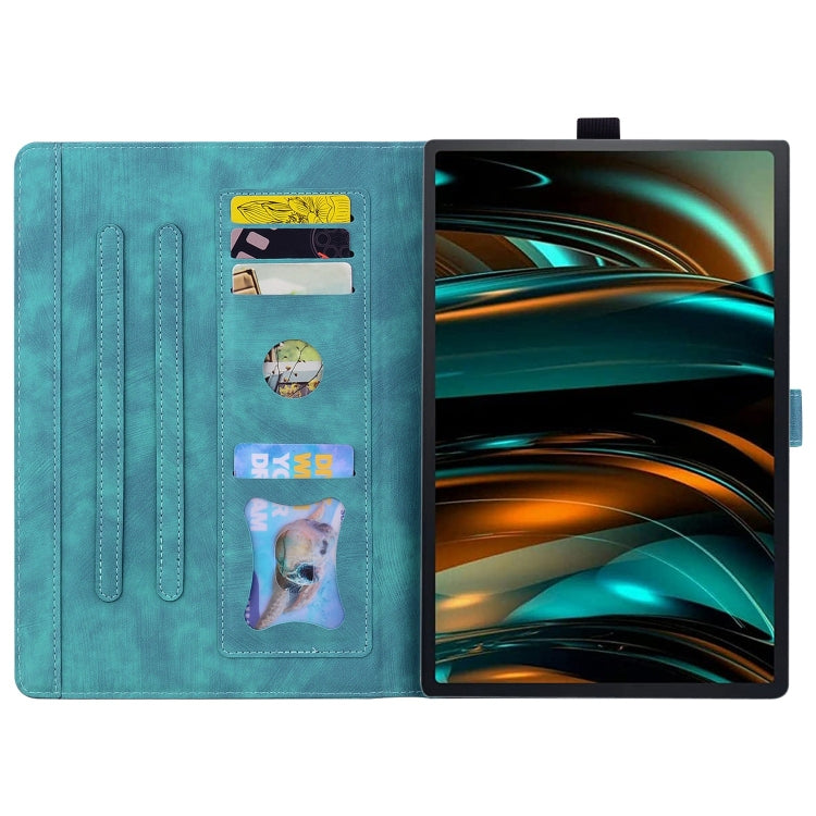 Cartoon Sakura Cat Embossed Leather Tablet Case