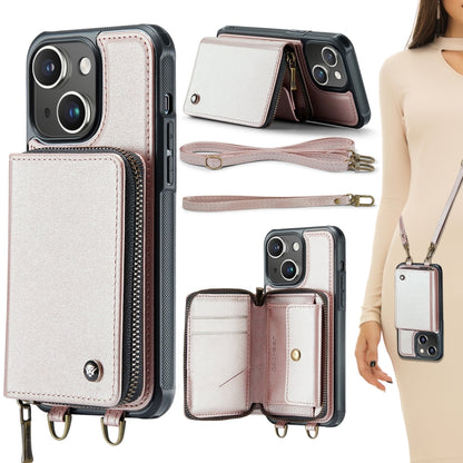 JEEHOOD C22 Series Zipper Wallet Leather Phone Case with Dual Lanyard, For iPhone 16 Pro Max�����...