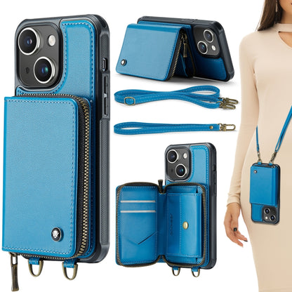 JEEHOOD C22 Series Zipper Wallet Leather Phone Case with Dual Lanyard, For iPhone 16 Pro Max�����...