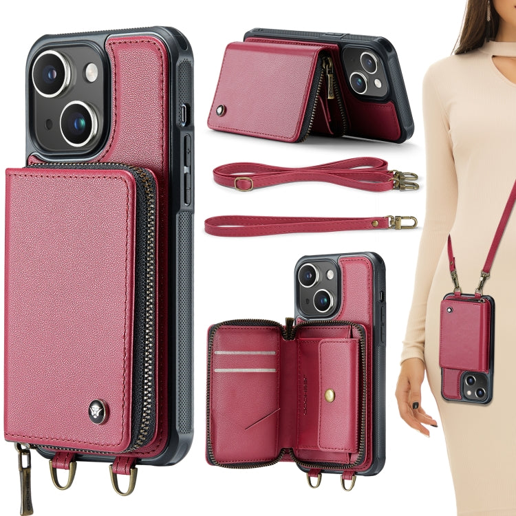 JEEHOOD C22 Series Zipper Wallet Leather Phone Case with Dual Lanyard, For iPhone 16 Pro Max�����...