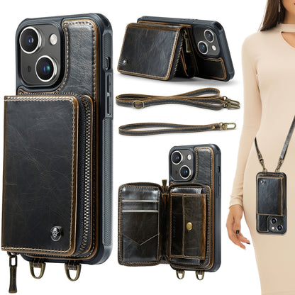 JEEHOOD C22 Series Zipper Wallet Leather Phone Case with Dual Lanyard, For iPhone 16 Pro Max�����...
