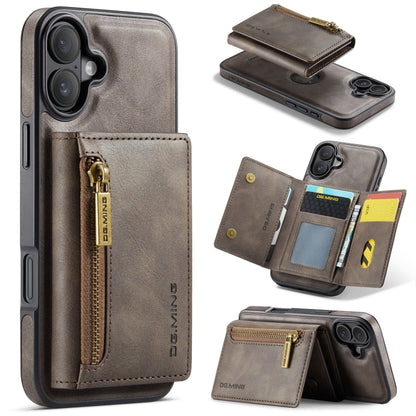 DG.MING M5 Series Zip RFID Multi Card Detachable Leather Phone Case