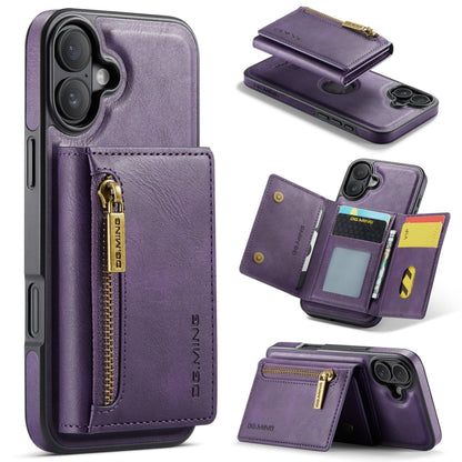DG.MING M5 Series Zip RFID Multi Card Detachable Leather Phone Case