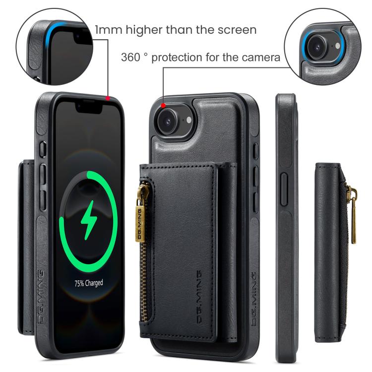 DG.MING M5 Series Zip RFID Multi Card Detachable Leather Phone Case