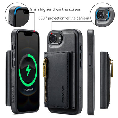 DG.MING M5 Series Zip RFID Multi Card Detachable Leather Phone Case