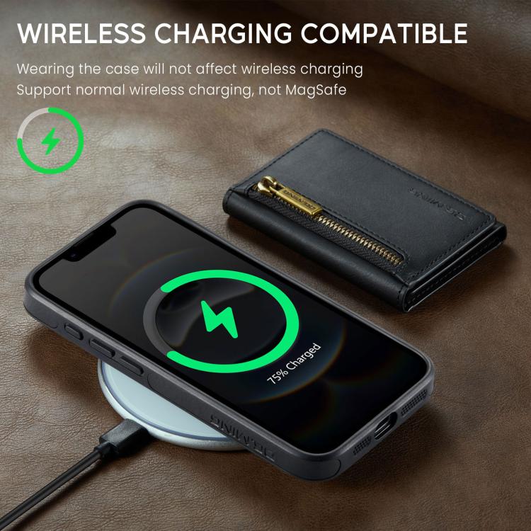 DG.MING M5 Series Zip RFID Multi Card Detachable Leather Phone Case