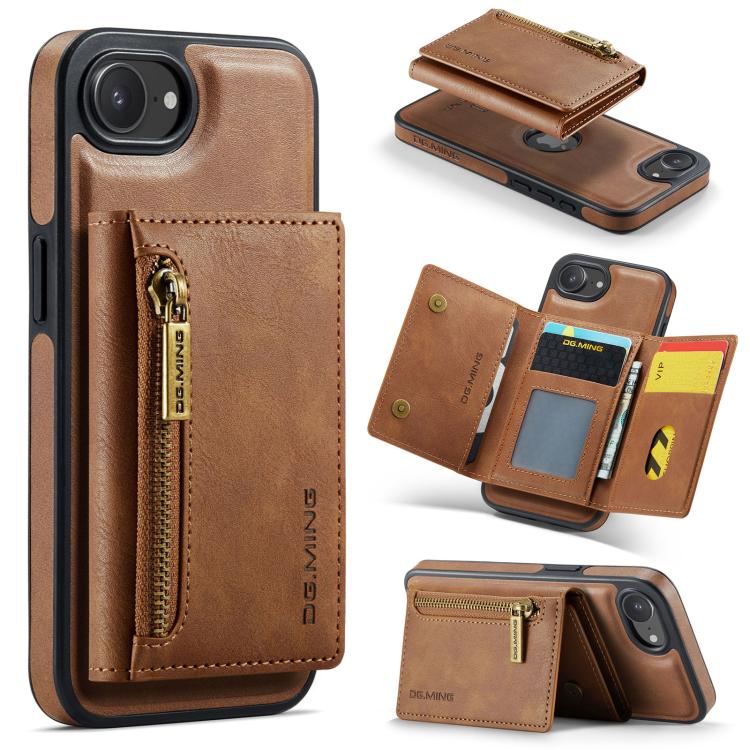 DG.MING M5 Series Zip RFID Multi Card Detachable Leather Phone Case
