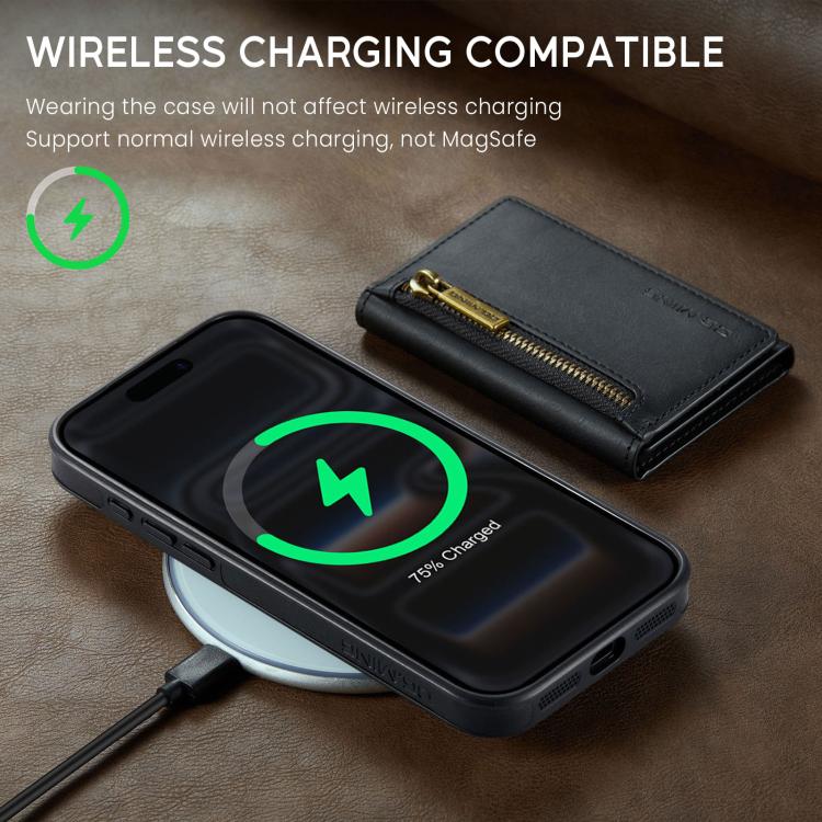 DG.MING M5 Series Zip RFID Multi Card Detachable Leather Phone Case