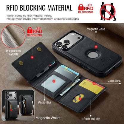 DG.MING M5 Series Zip RFID Multi Card Detachable Leather Phone Case